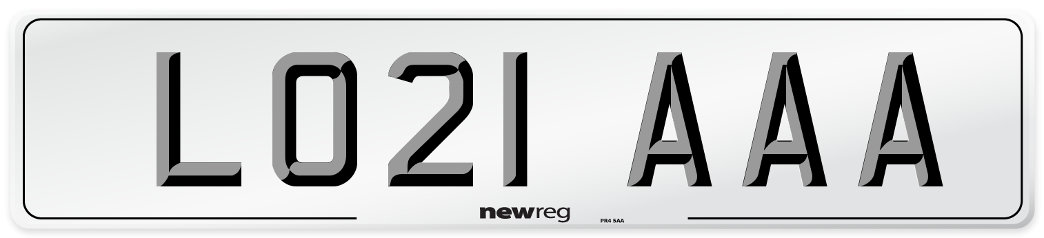 LO21 AAA Number Plate from New Reg